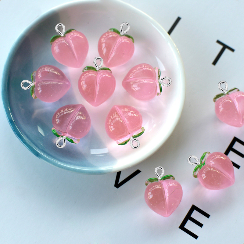 Resin Art Handmade - 10Pcs New Transparent Peach Flat Resin