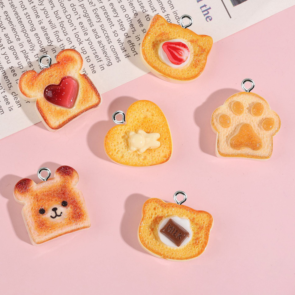 Resin Art Pendant - 10pcs Heart Bear Cat Animal Shape