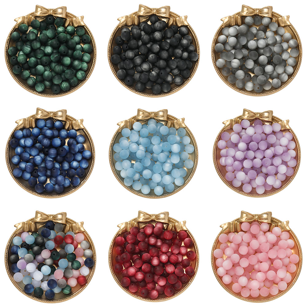 Resin Art Calligraphy - 10pcs/Lot 8/10mm Resin Cat Eye Beads
