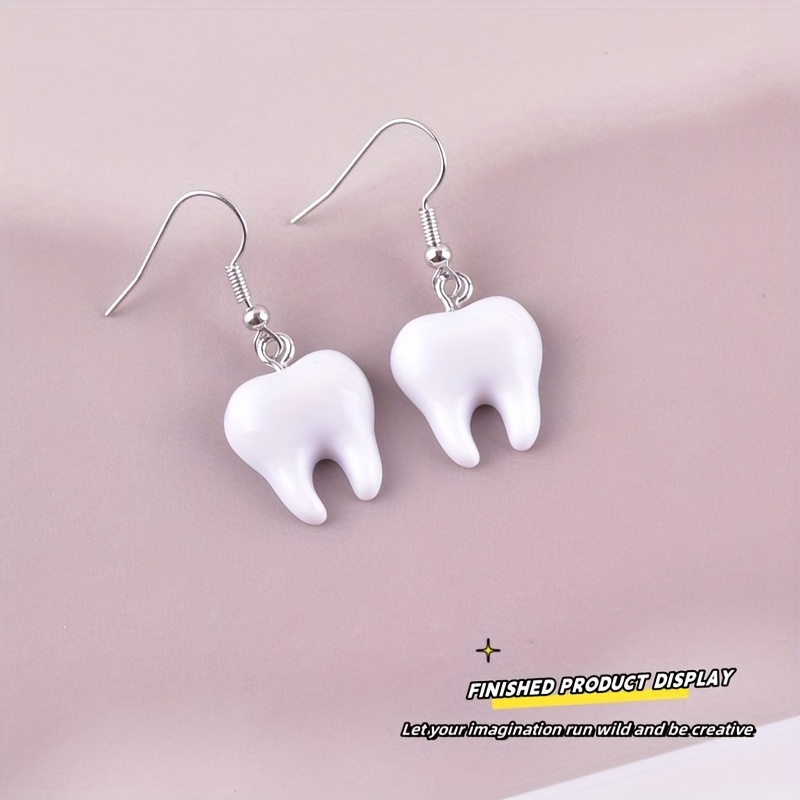 10Pcs Fun Tooth Resin Charms C - Resin Art Pendant ulasan dan harga