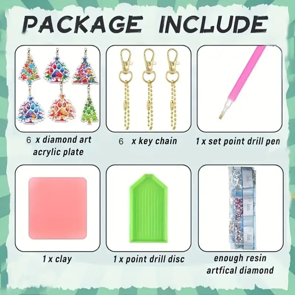 6pcs/Set DIY Christmas Tree Pa - Resin Art Bookmark ulasan dan harga