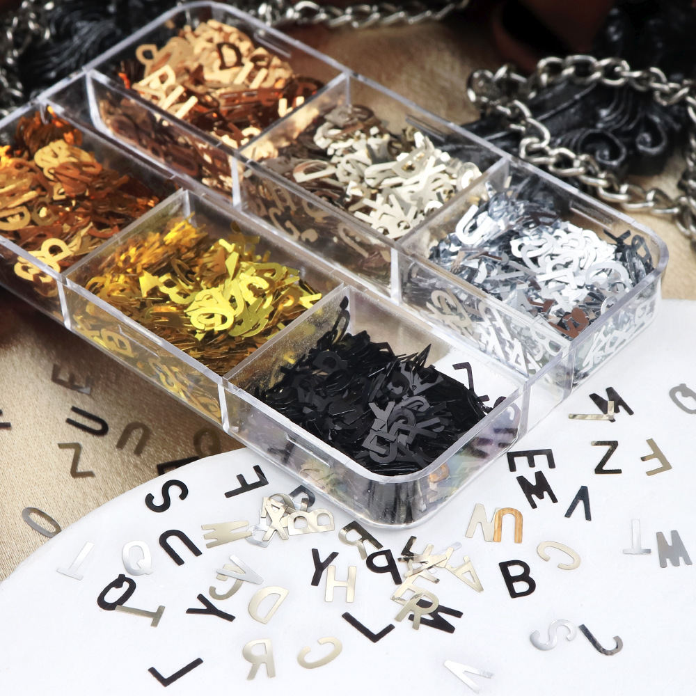 6-Grid Box Metallic Alphabet N - Resin Art Zone ulasan dan harga