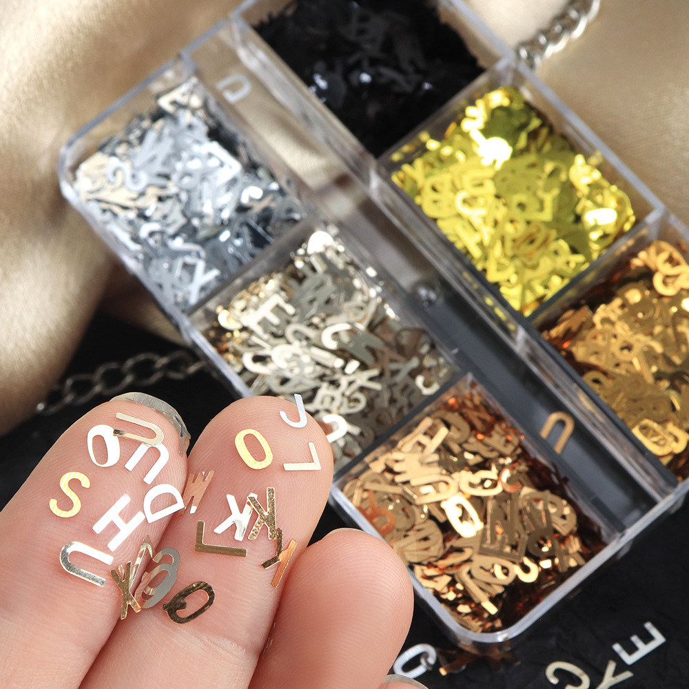 6-Grid Box Metallic Alphabet N - Resin Art Zone ulasan dan harga