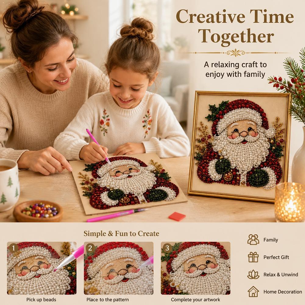 Christmas Santa Claus Pearl Ar - Resin Art Wall ulasan dan harga