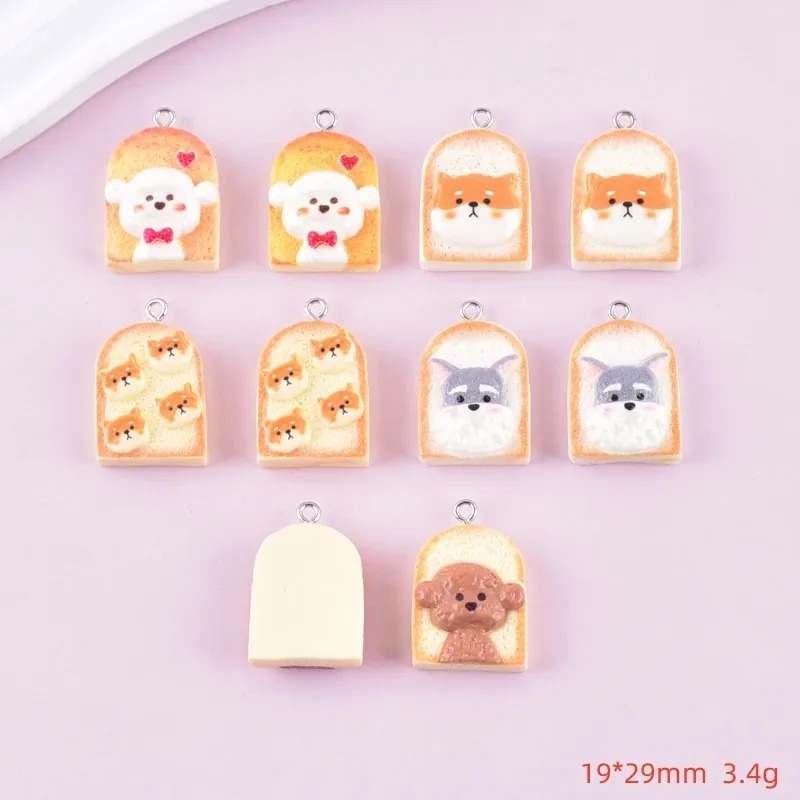 10Pcs Cute Toast Dog Resin Pen - Resin Art Handmade ulasan dan harga