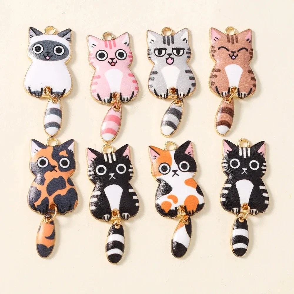 10Pcs 16×39mm Cute Cartoon Cat - Resin Art Calligraphy ulasan dan harga