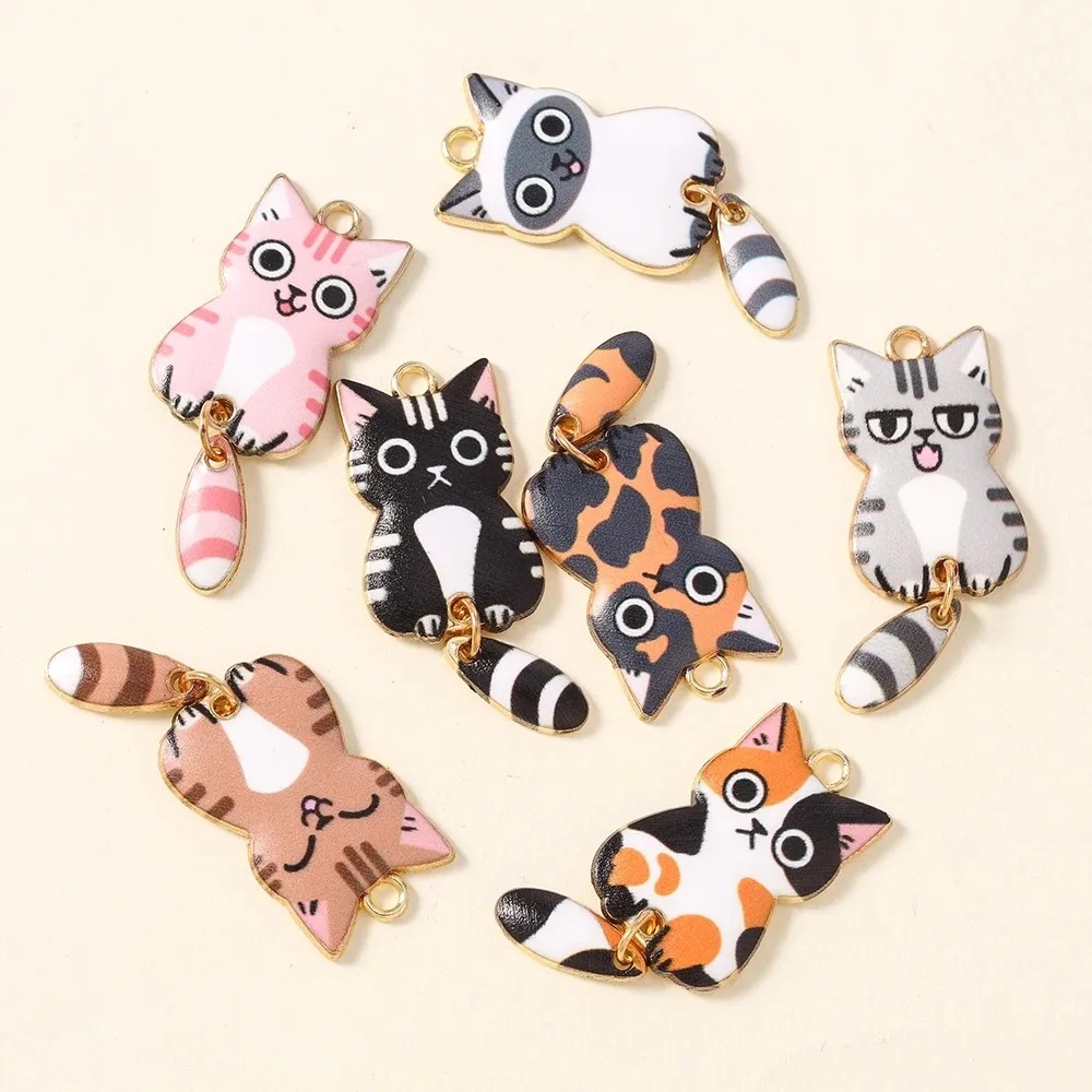 10Pcs 16×39mm Cute Cartoon Cat - Resin Art Calligraphy ulasan dan harga