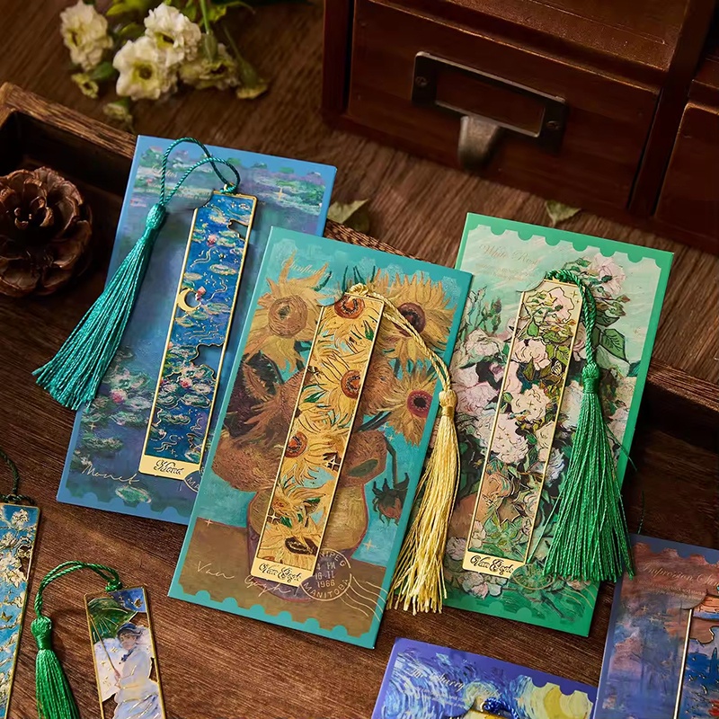 Vintage Painting Metal Bookmar - Resin Art Bookmark ulasan dan harga