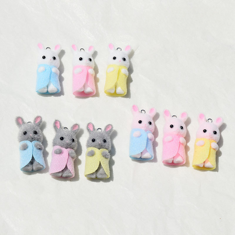 3Pcs 3D Flocking Resin Rabbit  - Resin Art Calligraphy ulasan dan harga