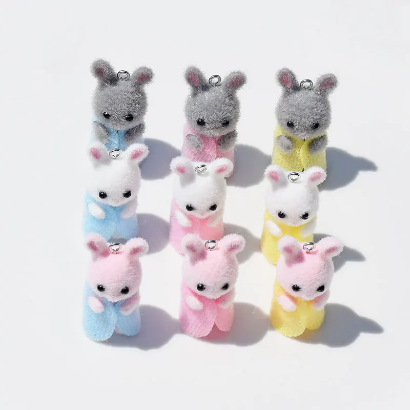 3Pcs 3D Flocking Resin Rabbit  - Resin Art Calligraphy ulasan dan harga
