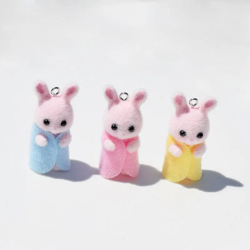3Pcs 3D Flocking Resin Rabbit  - Resin Art Calligraphy ulasan dan harga
