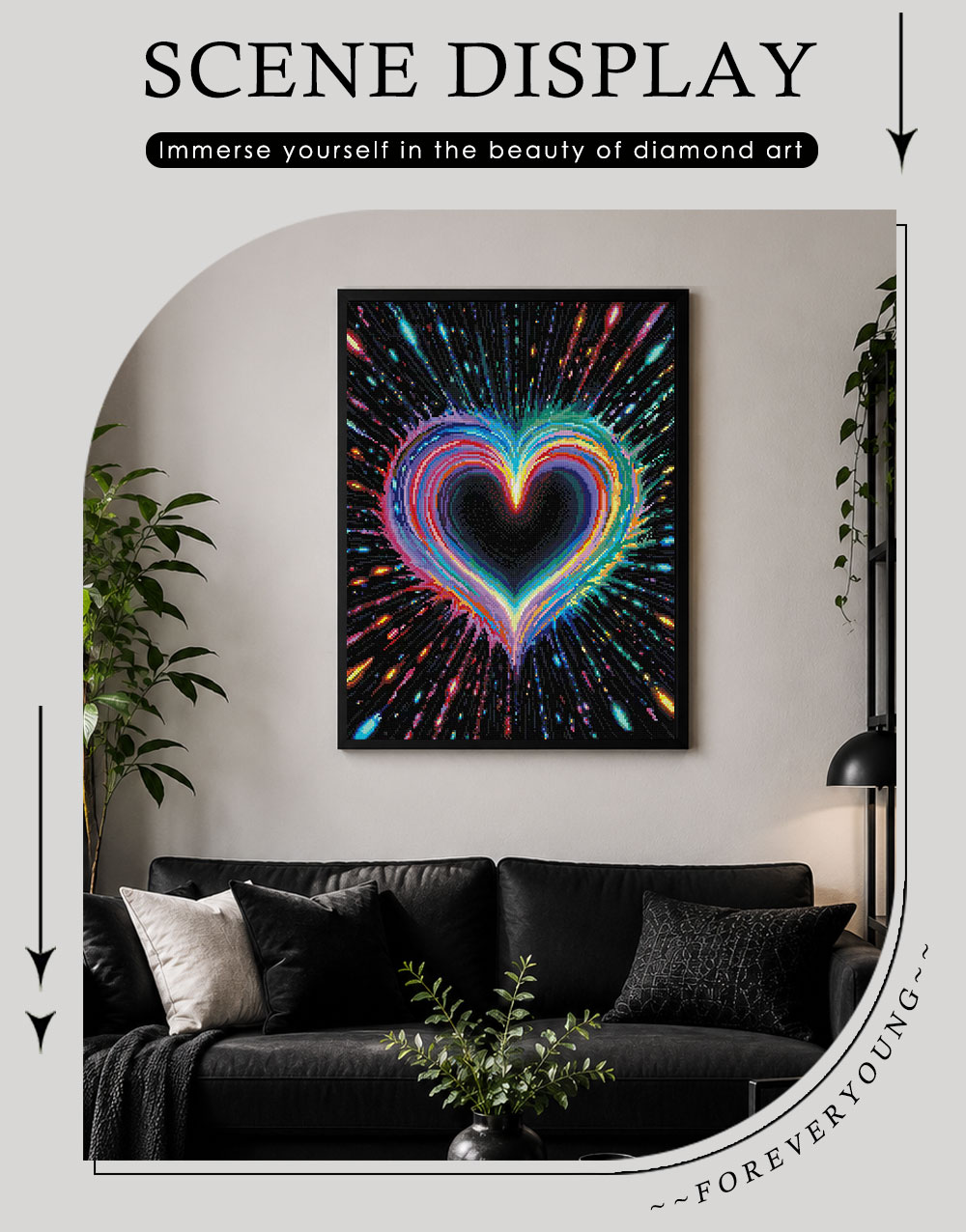 ForeverYoung 43.7×58.3cm Heart - Resin Art Wall ulasan dan harga