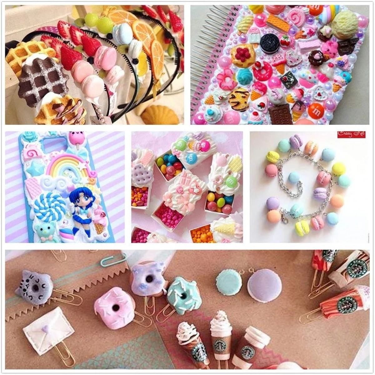 30pcs Random Candy Slime Charm - Resin Art Calligraphy ulasan dan harga