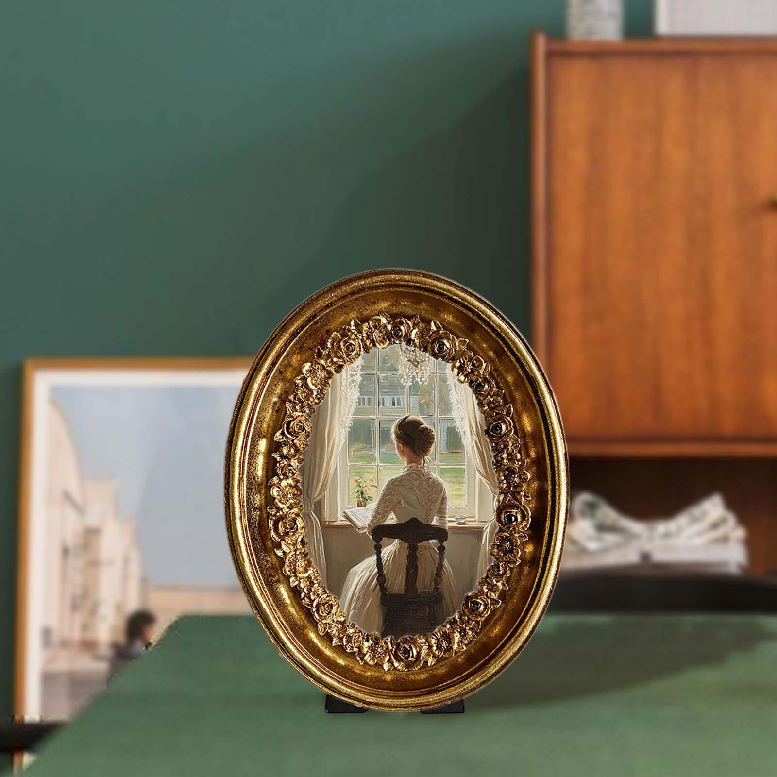 Vintage Oval Photo Frame 5.8x7 - Resin Art Gallery ulasan dan harga