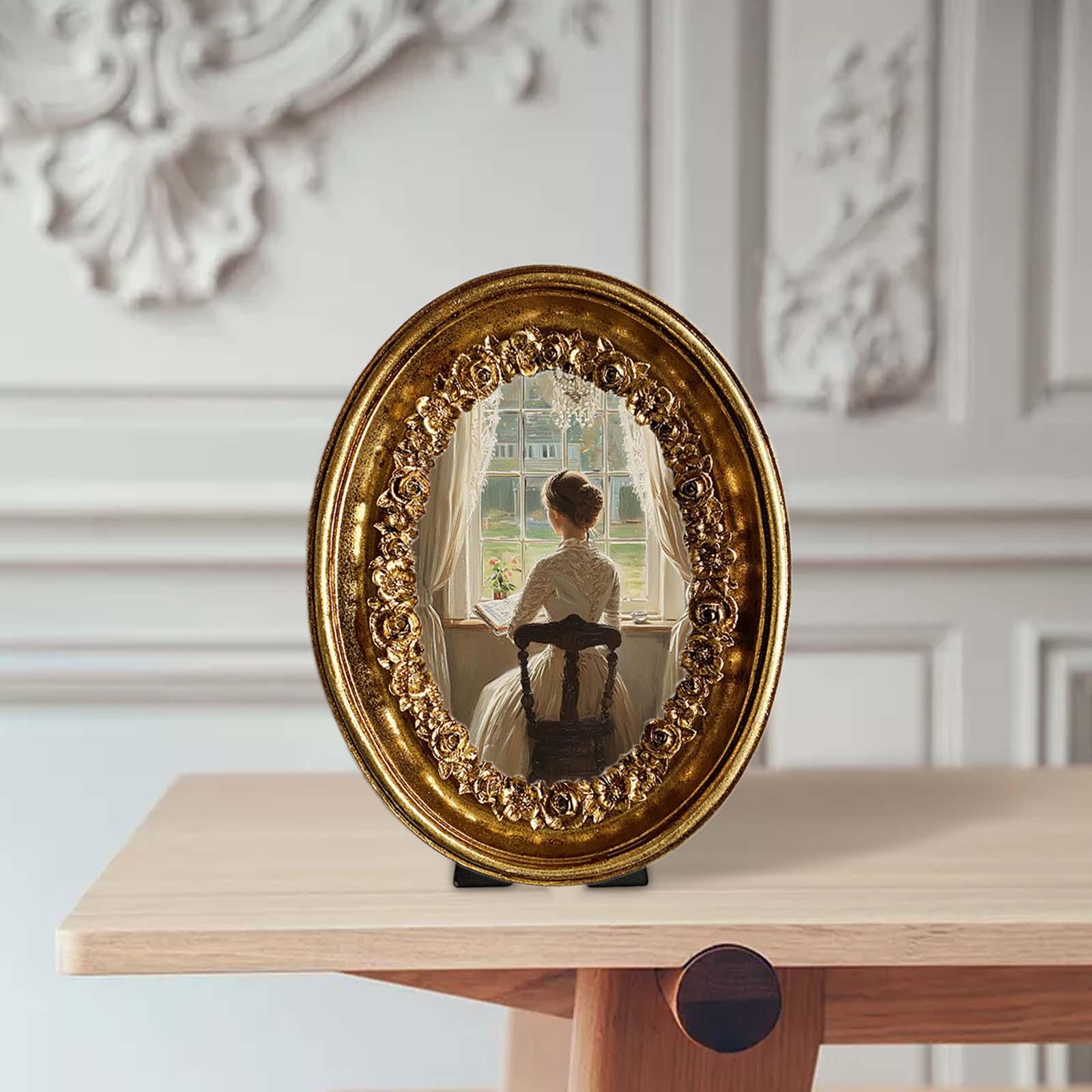 Vintage Oval Photo Frame 5.8x7 - Resin Art Gallery ulasan dan harga