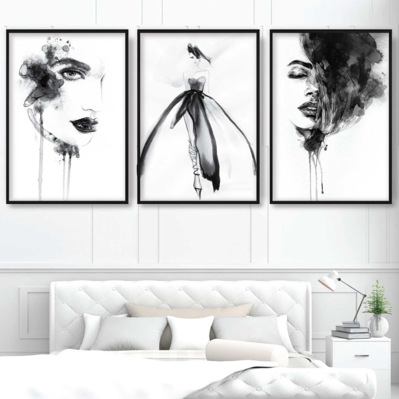 Ink Painting Fashion Black Whi - Resin Art Gallery ulasan dan harga