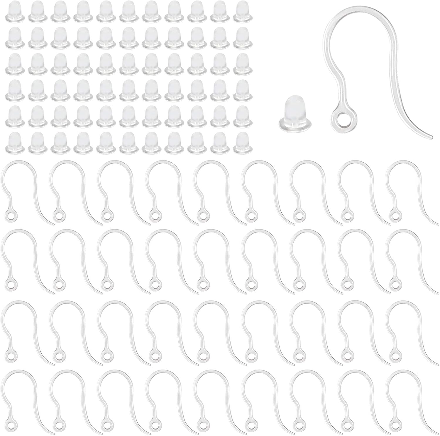 40pcs Clear Plastic Earring Ho - Resin Art Calligraphy ulasan dan harga