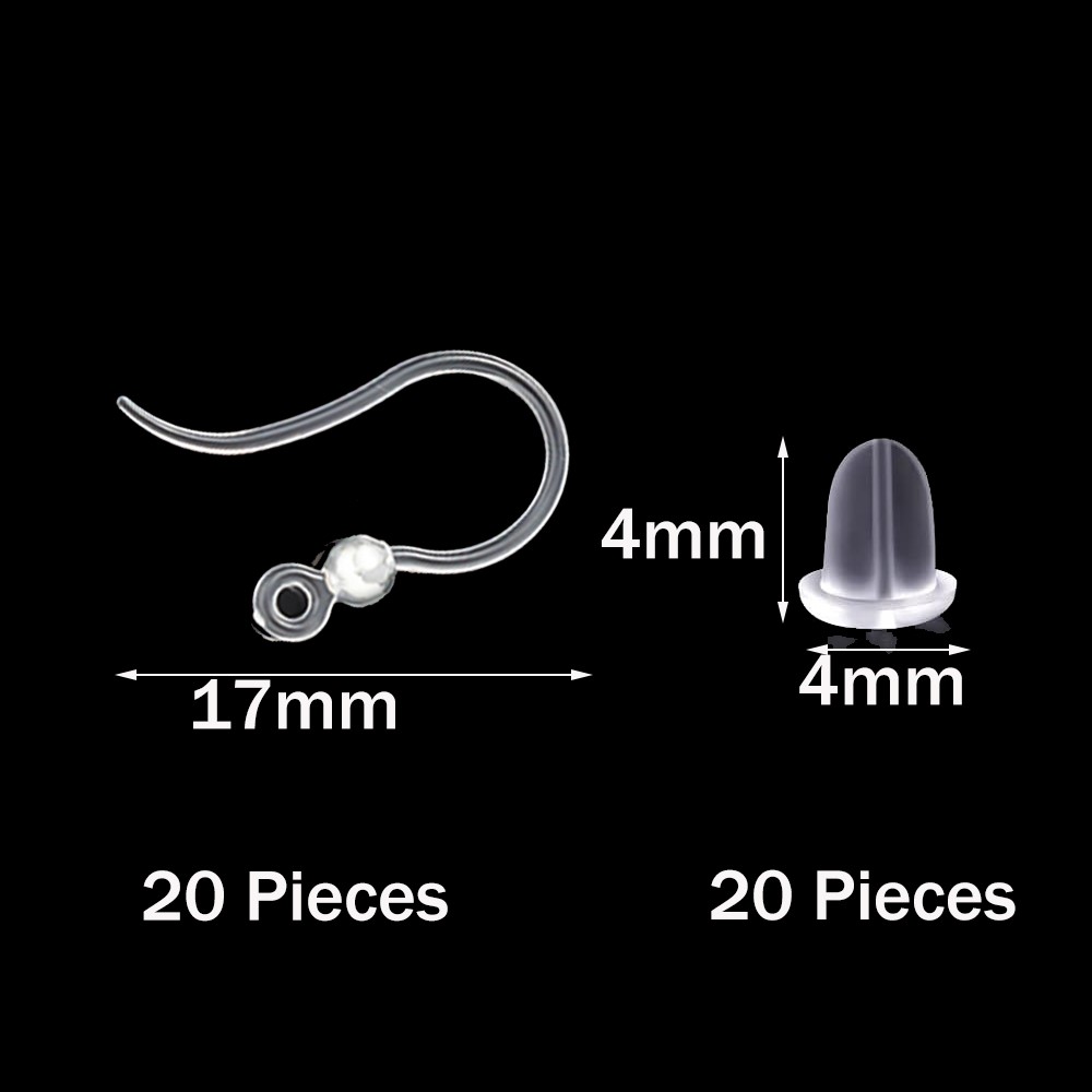 40pcs Clear Plastic Earring Ho - Resin Art Calligraphy ulasan dan harga