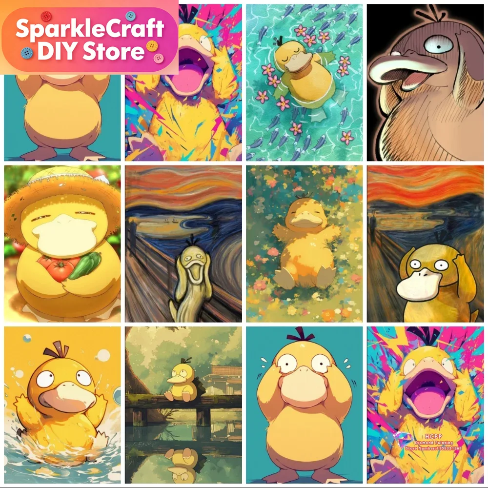 1pc frameless Psyduck Cartoon  - Resin Art Wall ulasan dan harga