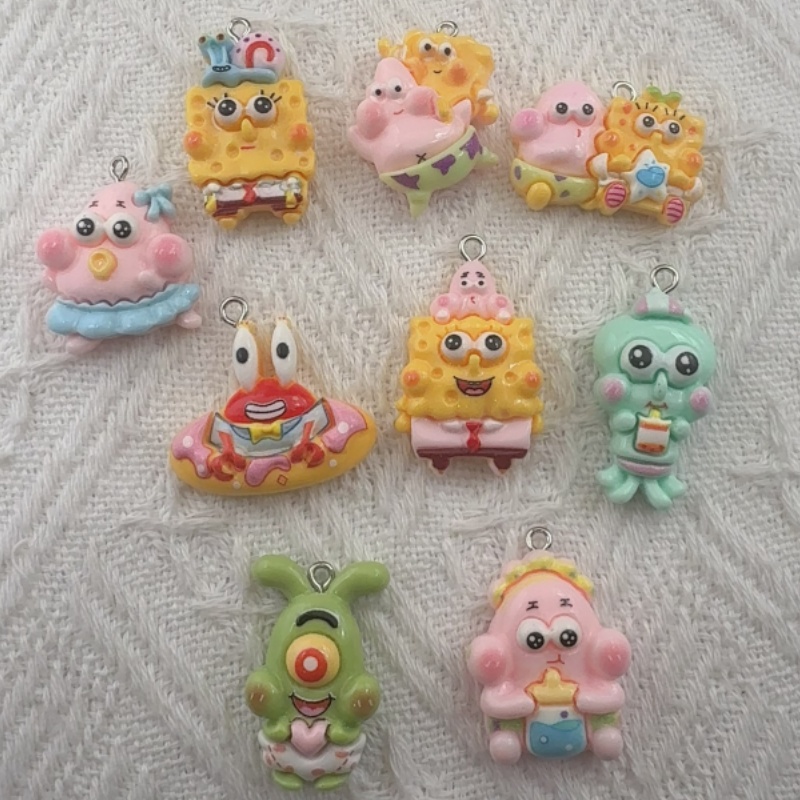 10pcs cartoon resin pendant, D - Resin Art Calligraphy ulasan dan harga