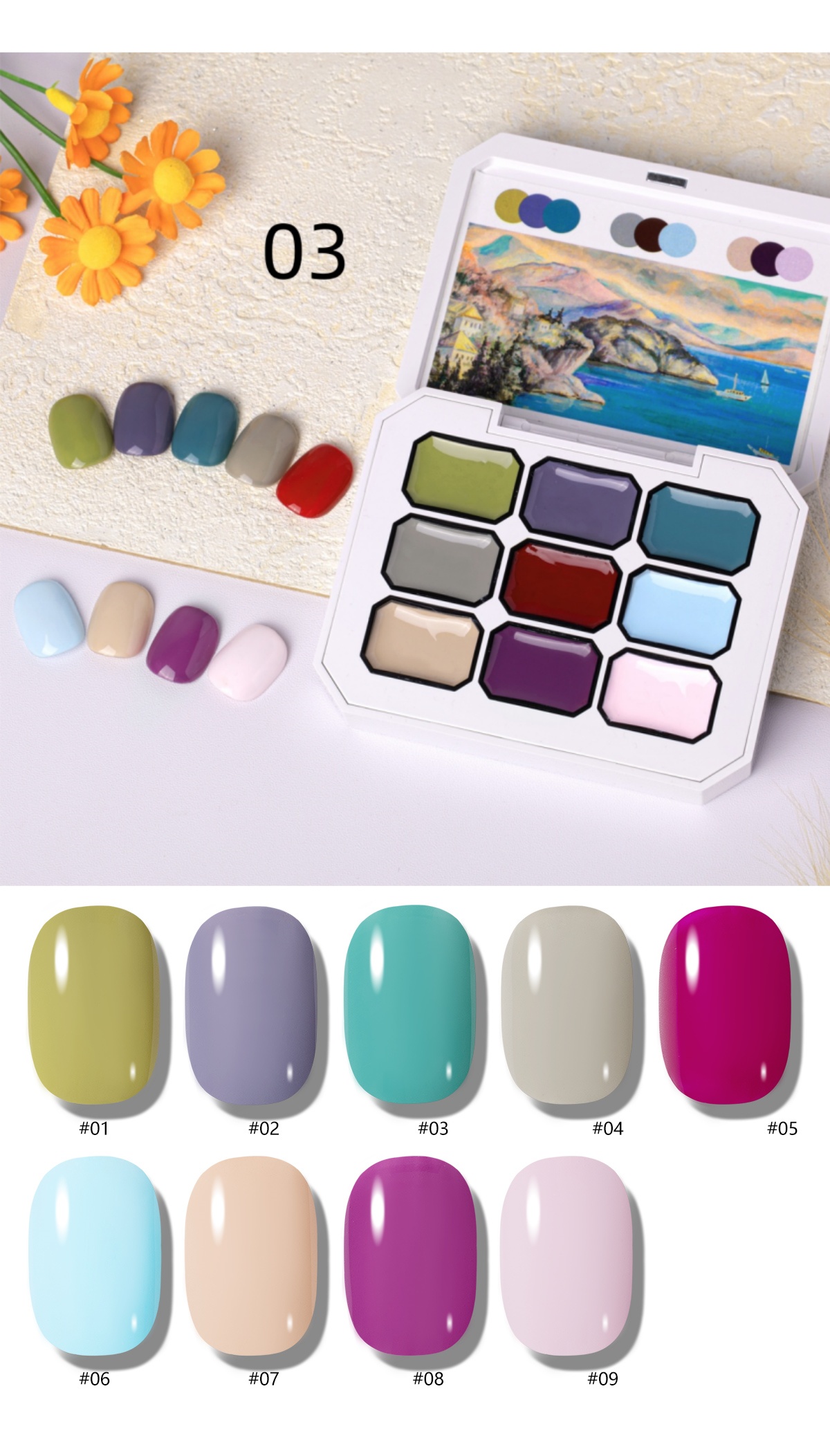 1pc 9-Grid Color Painting Gel  - Resin Art Gel ulasan dan harga